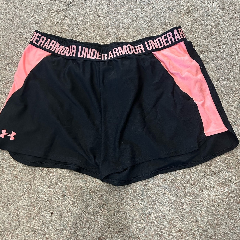Under Armour Women's Athletic Shorts in Black and Pink